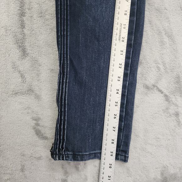 Christopher & Banks Jeans Womens 4 Low Rise Skinny Side Seam Detail Zip Hem - Picture 9 of 11